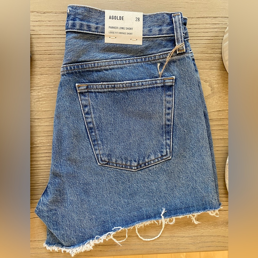 AGOLDE parker long short, sky wave, sz 28 NWT